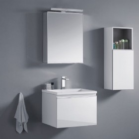 30" White Modern Bathroom Vanity With Medicine Cabinet
